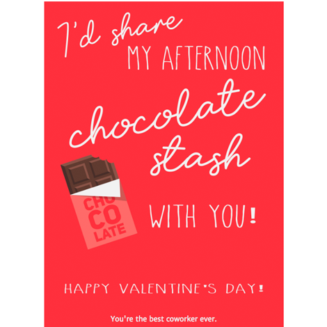 Chocolate Stash Co-worker Valentine